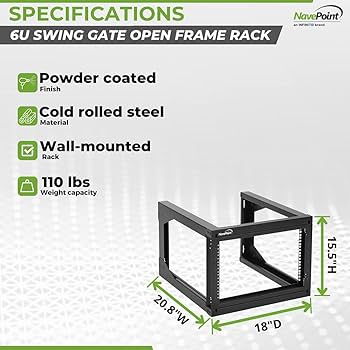 Sagggキャビネット Amazon.com: NavePoint 6U Server Rack with Swing Gate - Wall